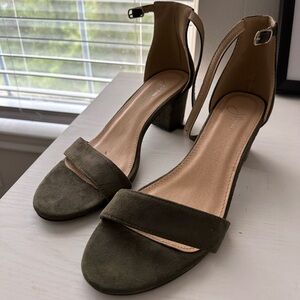 J Adam’s olive green heels; size 10